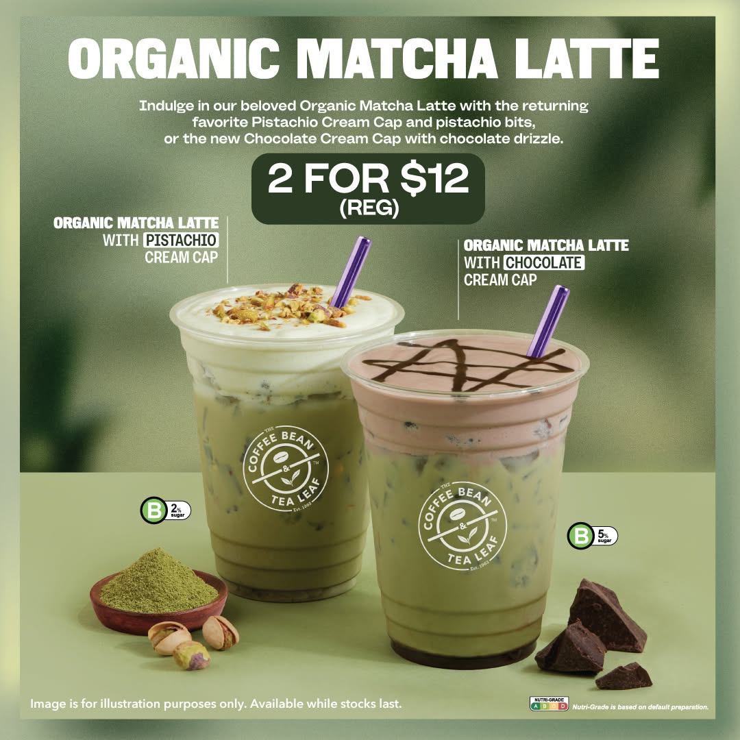 The Coffee Bean & Tea Leaf Organic Matcha Latte promotion