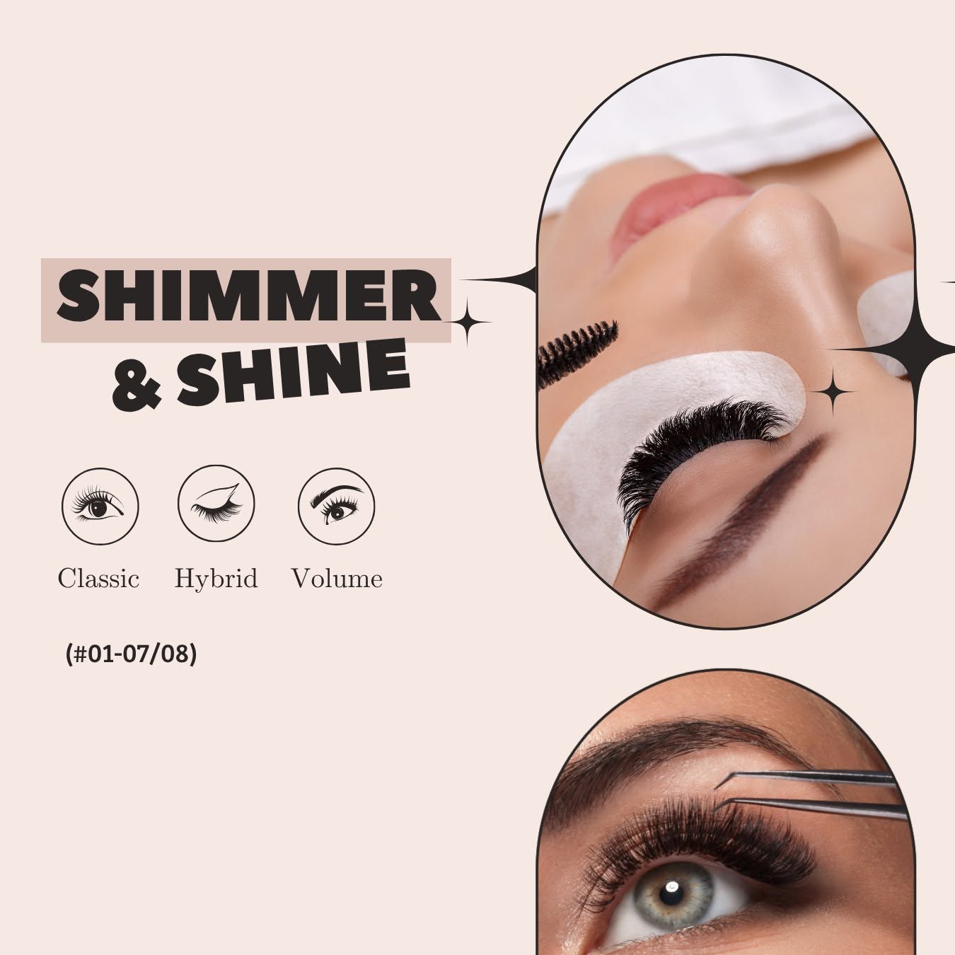 Shimmer & Shine lash extension styles