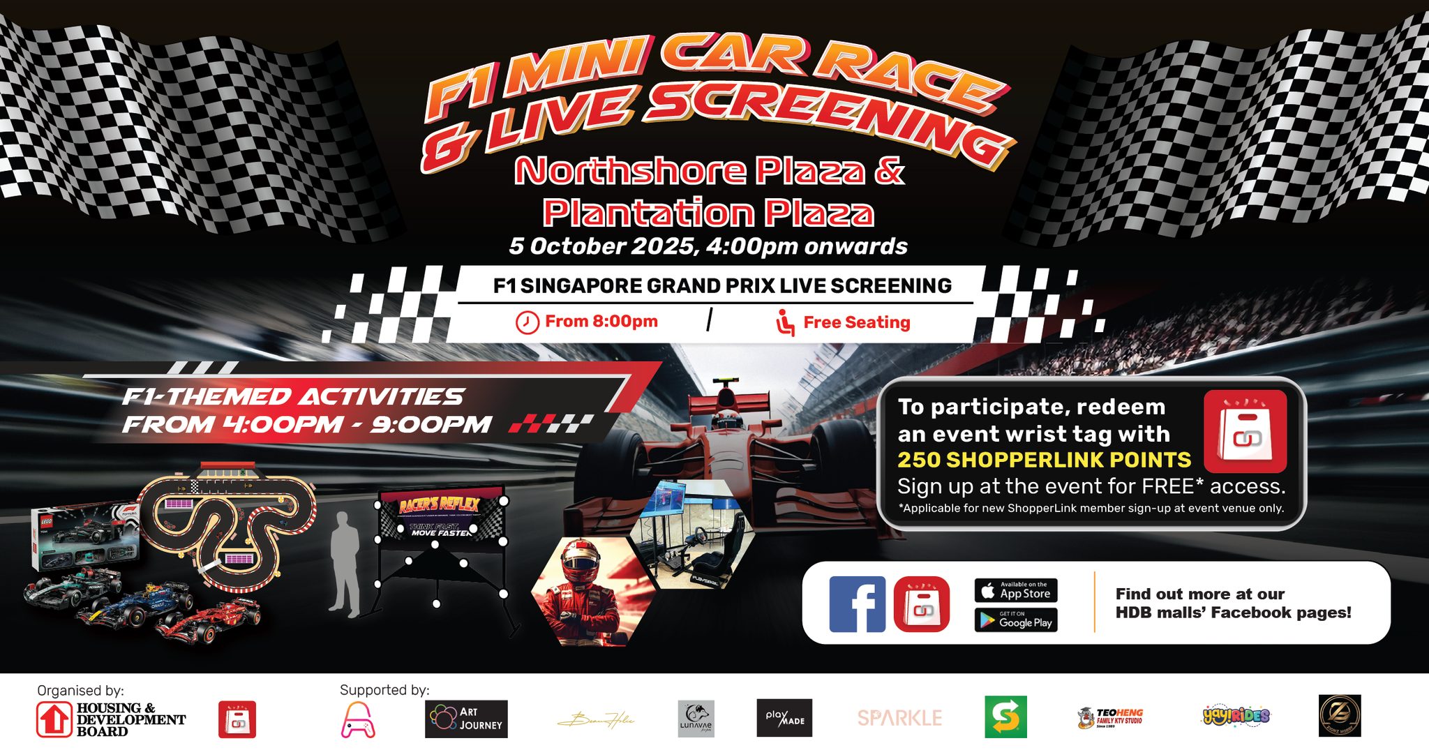 A vibrant racing event with people enjoying various activities.