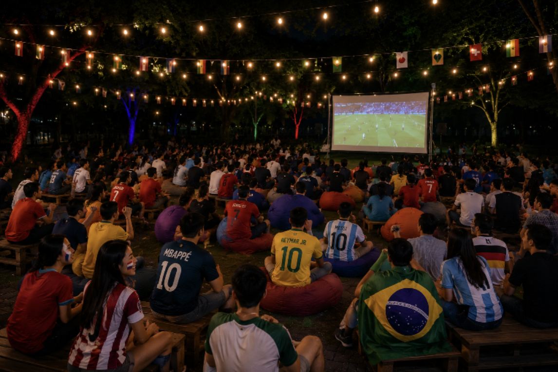 Football Finals Watch Party Carnival at ActiveSG Sengkang Sport Centre with mini games and complimentary refreshments