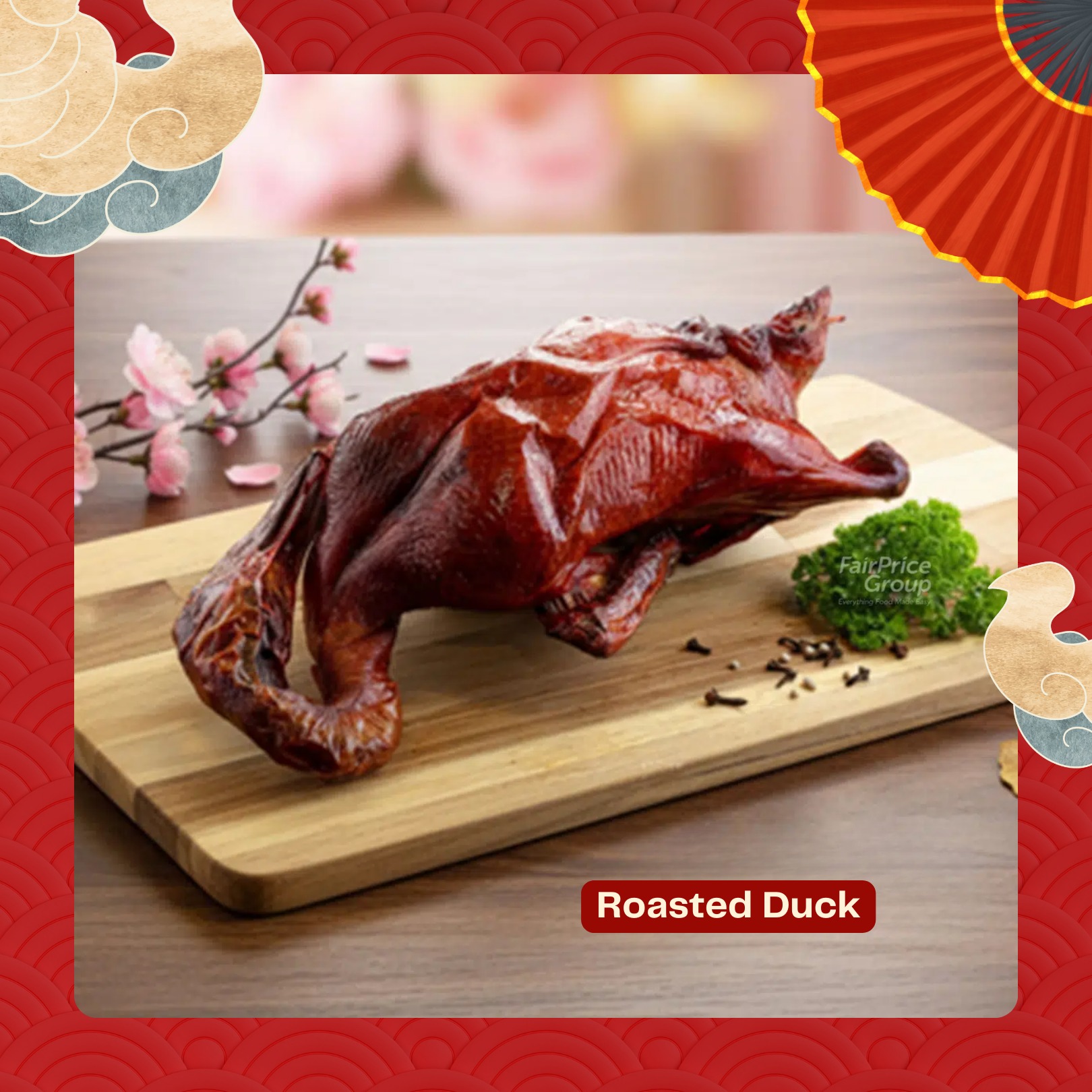 Delicious roasted duck prepared for Chinese New Year