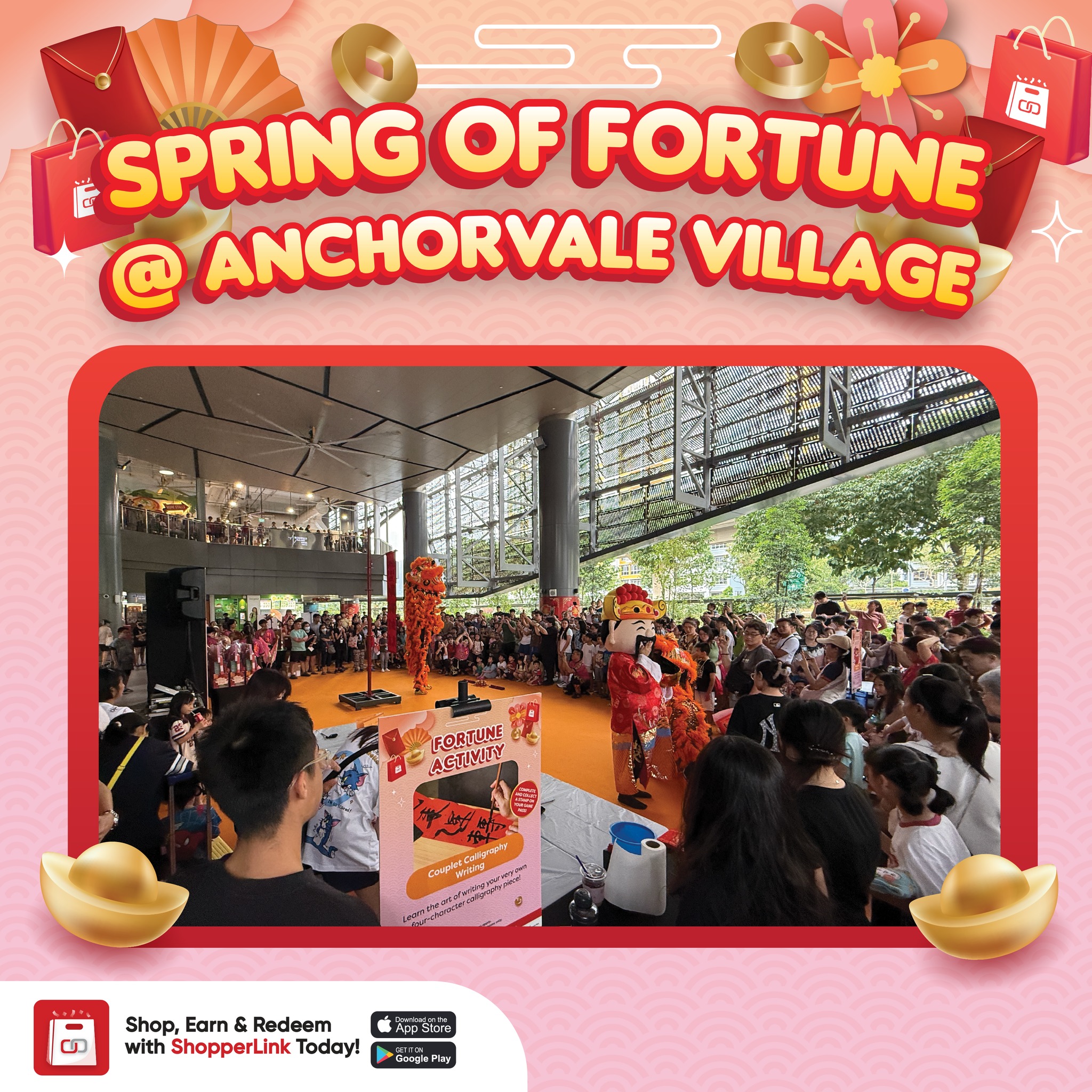 Festive decorations and community gathering at Anchorvale Village