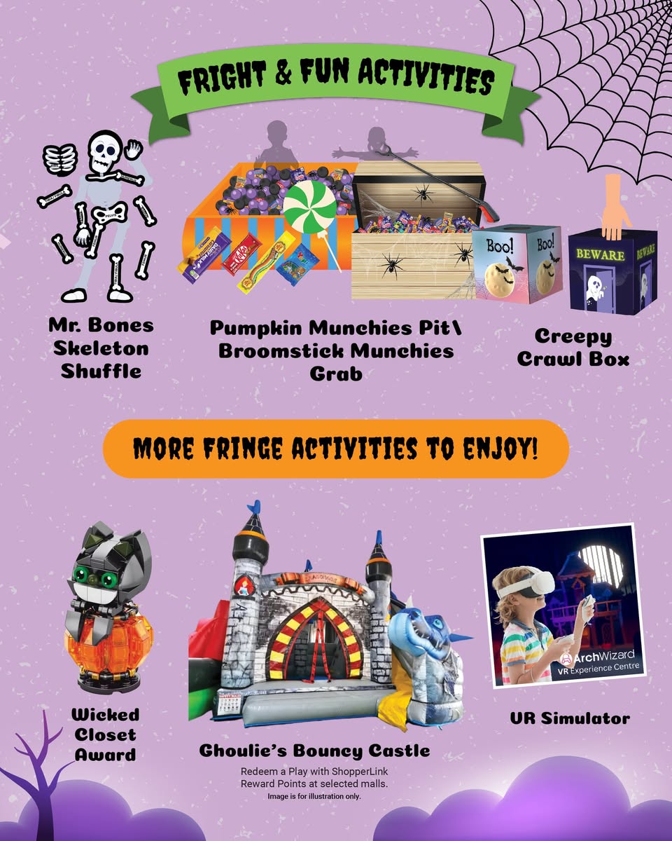 A bouncy castle set up for children's entertainment at ShopperLink Malls' Halloween Boo-Bash