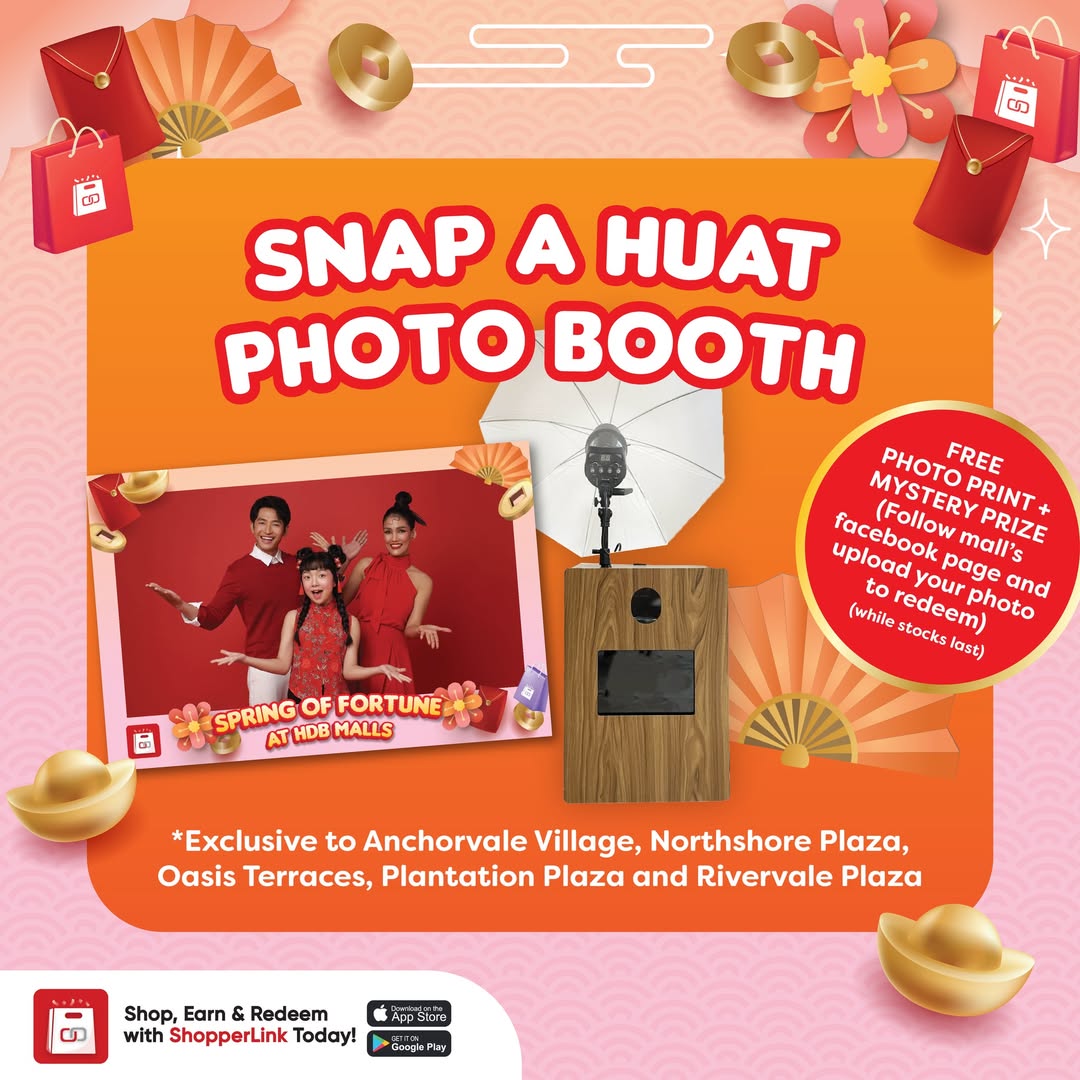 Festive Lunar New Year themed photo booth for family memories