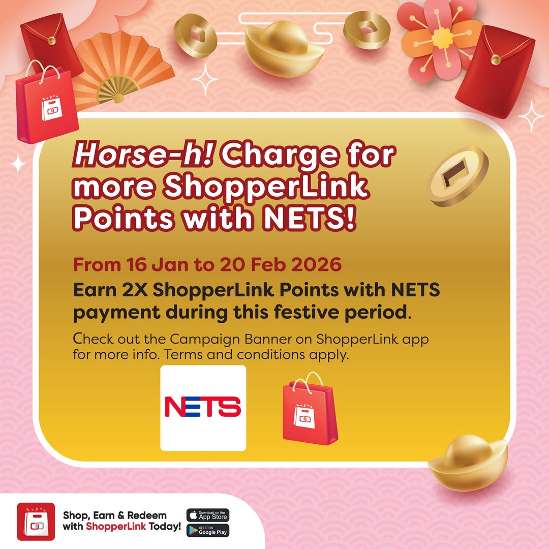 Festive ShopperLink and NETS promotion banner