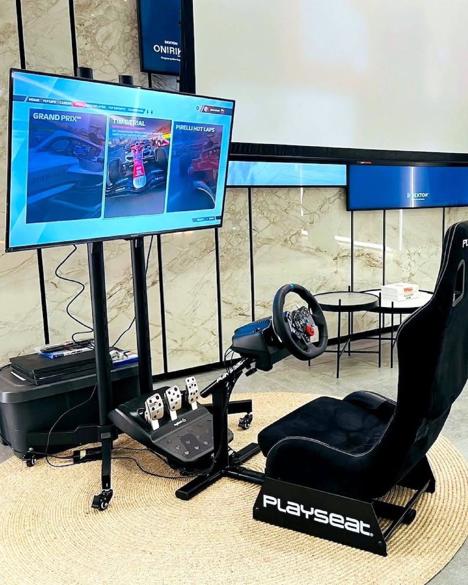Promotional image for the F1 Mini Car Race and Live Screening event.